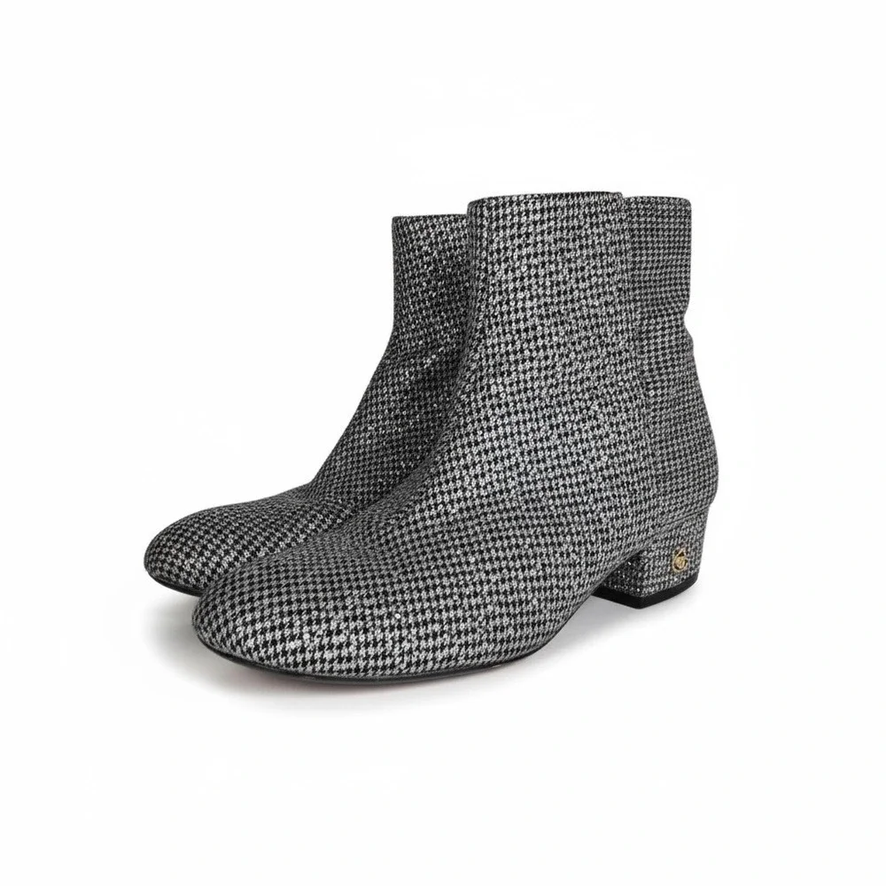 Kurt Geiger London Mini Burlington Girls Houndstooth Ankle Boots Size 13M